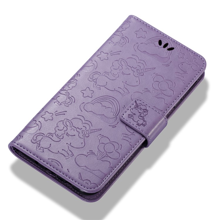 Imprinted Unicorn Pattern Leather Wallet Mobile Cover for Samsung Galaxy J7 (2017) EU Version / J7 Pro (2017) - Purple-7