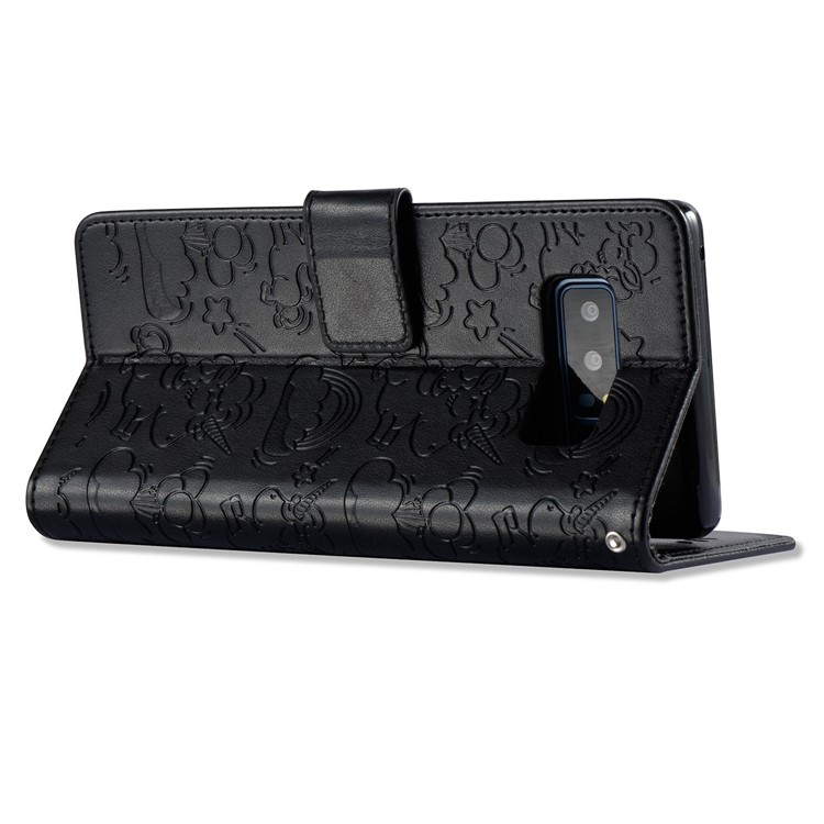 Imprint Unicorn Cloud Wallet Stand Leather Case with Strap for Samsung Galaxy Note 8 - Black-5