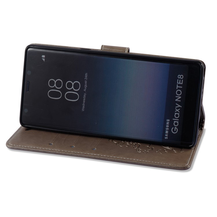 For Samsung Galaxy Note 8 Imprint Unicorn Cloud Wallet Stand Leather Cover Accessory with Strap - Brown-6