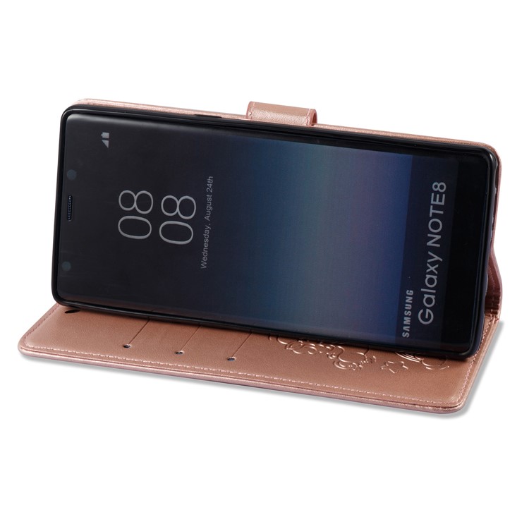 For Samsung Galaxy Note 8 Imprint Unicorn Cloud Wallet PU Leather Cover with Stand - Rose Gold-10