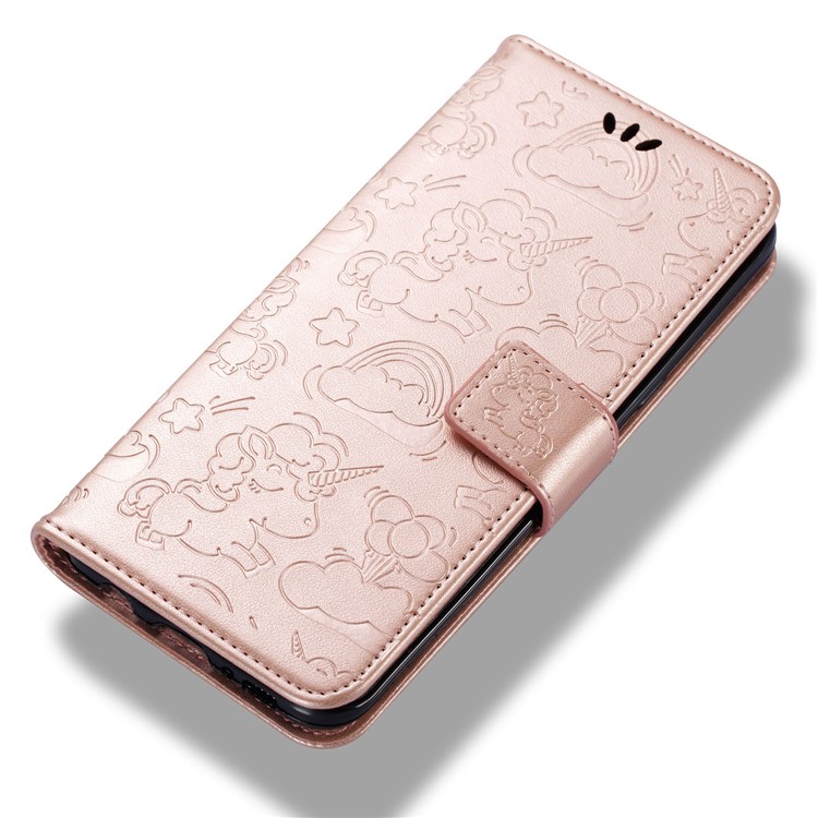 For Samsung Galaxy Note 8 Imprint Unicorn Cloud Wallet PU Leather Cover with Stand - Rose Gold-11