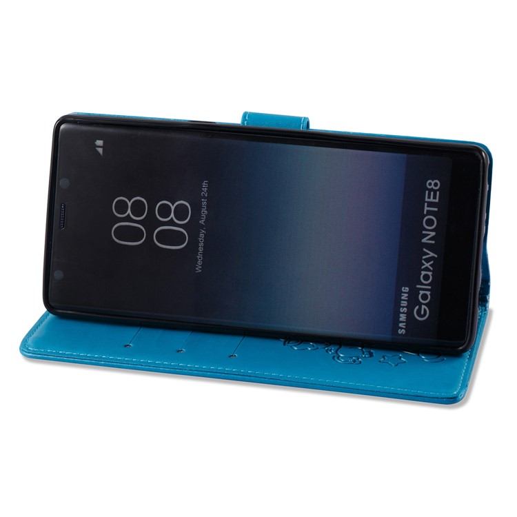 Imprint Unicorn Cloud Wallet Stand Leather Phone Cover for Samsung Galaxy Note 8 - Blue-6