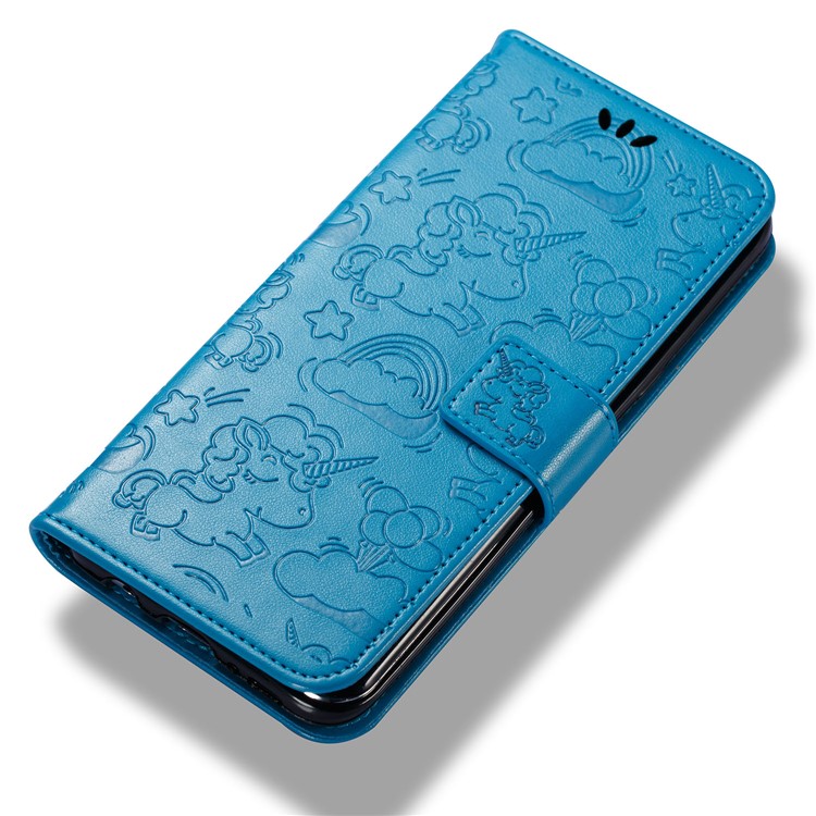 Imprint Unicorn Cloud Wallet Stand Leather Phone Cover for Samsung Galaxy Note 8 - Blue-7