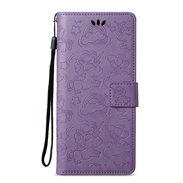 Imprint Unicorn Cloud Wallet Leather Phone Stand Case for Samsung Galaxy Note 8 - Purple-3