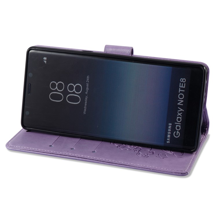 Imprint Unicorn Cloud Wallet Leather Phone Stand Case for Samsung Galaxy Note 8 - Purple-6