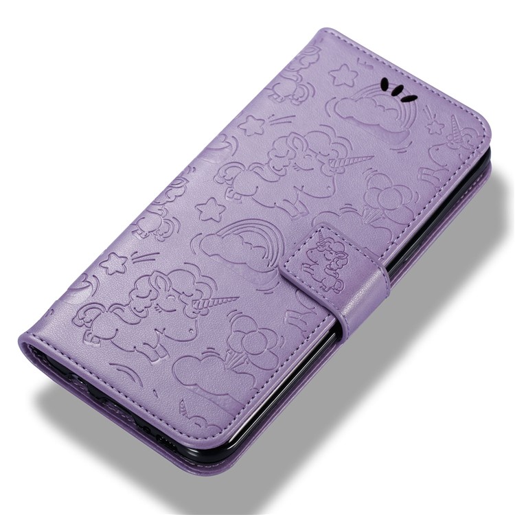Imprint Unicorn Cloud Wallet Leather Phone Stand Case for Samsung Galaxy Note 8 - Purple-7