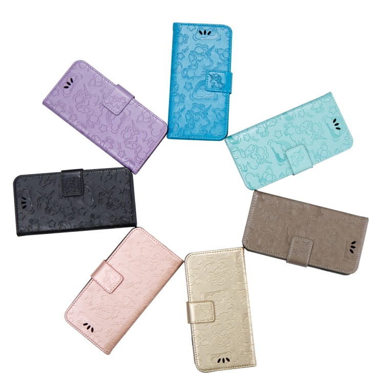Imprint Unicorn Cloud Leather Wallet Case with Strap for Samsung Galaxy J5 (2016) J510 - Black-11