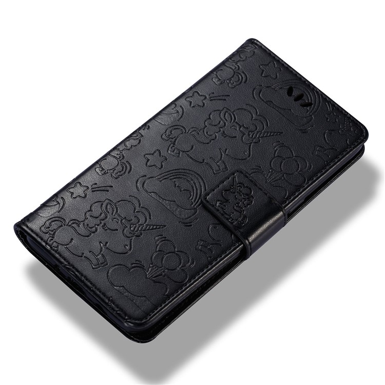 Imprint Unicorn Cloud Leather Wallet Case with Strap for Samsung Galaxy J5 (2016) J510 - Black-6