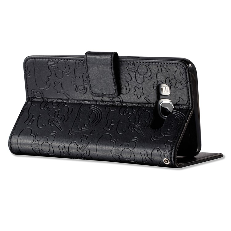 Imprint Unicorn Cloud Leather Wallet Case with Strap for Samsung Galaxy J5 (2016) J510 - Black-7