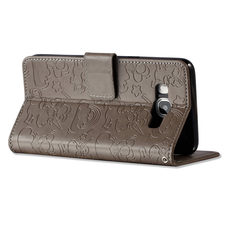 Imprint Unicorn Cloud Leather Wallet Cover with Strap for Samsung Galaxy J5 (2016) J510 - Brown-7