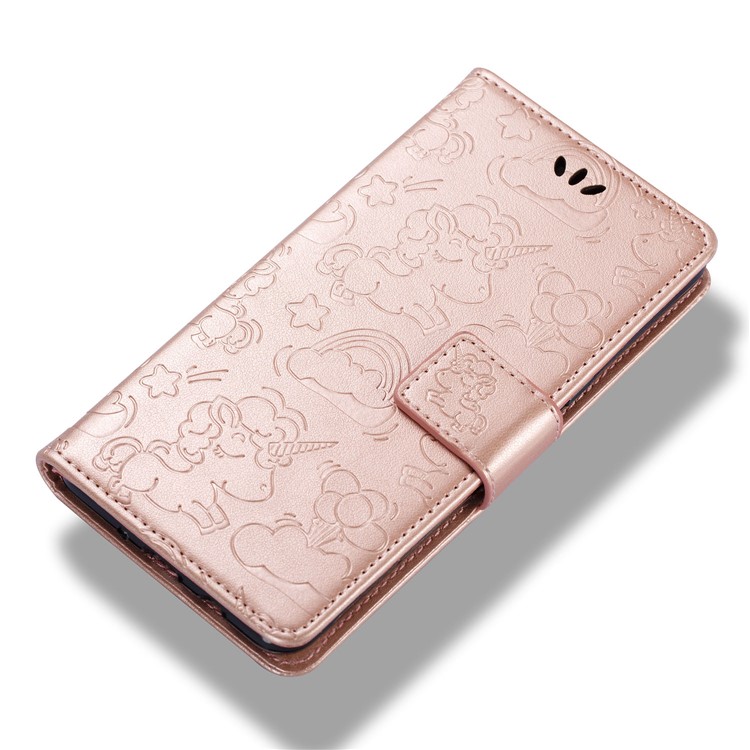 Imprint Unicorn Cloud Leather Wallet Shell with Stand for Samsung Galaxy J5 (2016) J510 - Rose Gold-10