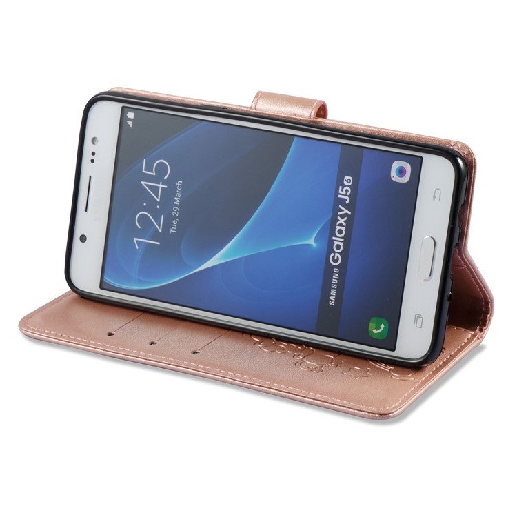 Imprint Unicorn Cloud Leather Wallet Shell with Stand for Samsung Galaxy J5 (2016) J510 - Rose Gold-9