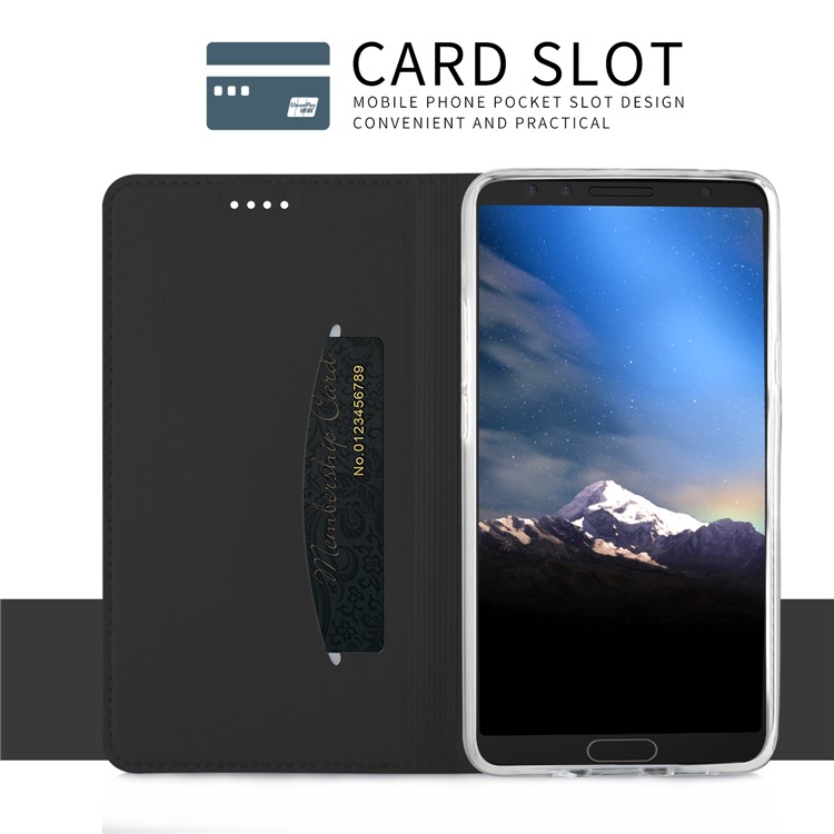 Card Holder Auto-absorbed Leather Cell Phone Case with Stand for Samsung Galaxy S9 G960 - Black-6