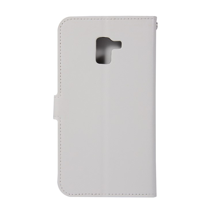 Crazy Horse Retro Leather Magnetic Wallet Stand Case for Samsung Galaxy A8+ (2018) - White-2