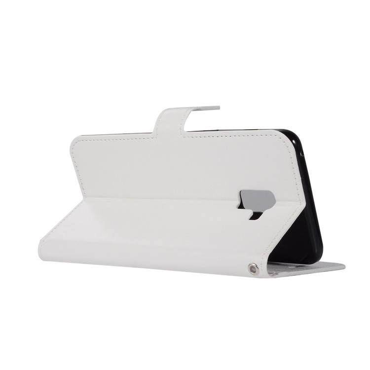 Crazy Horse Retro Leather Magnetic Wallet Stand Case for Samsung Galaxy A8+ (2018) - White-4