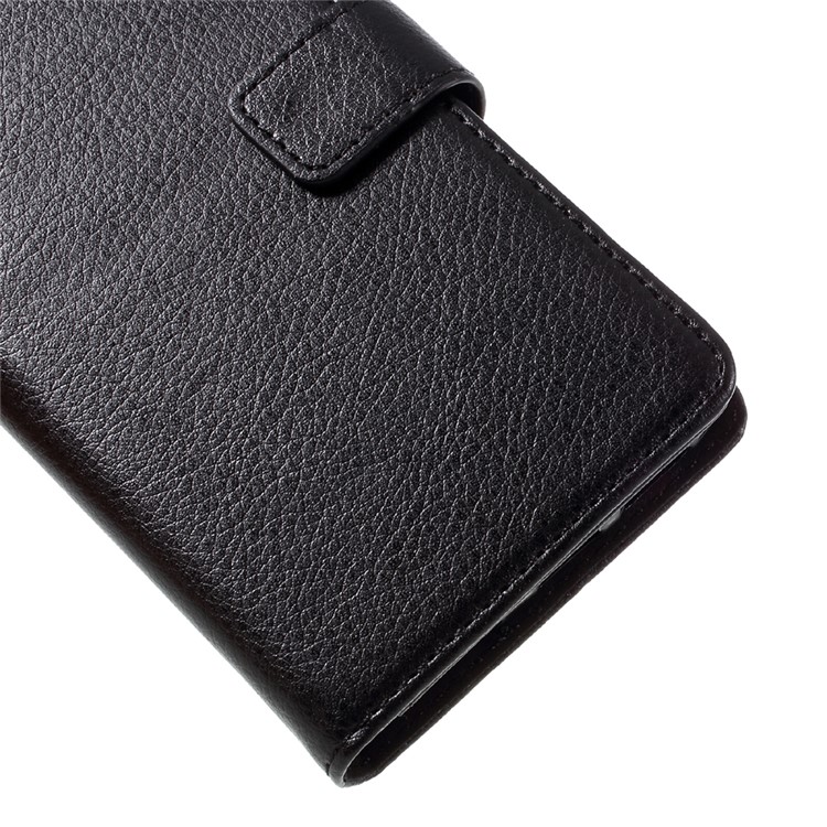 Litchi Leather Magnetic Wallet Case for Samsung Galaxy S7 edge - Black-8