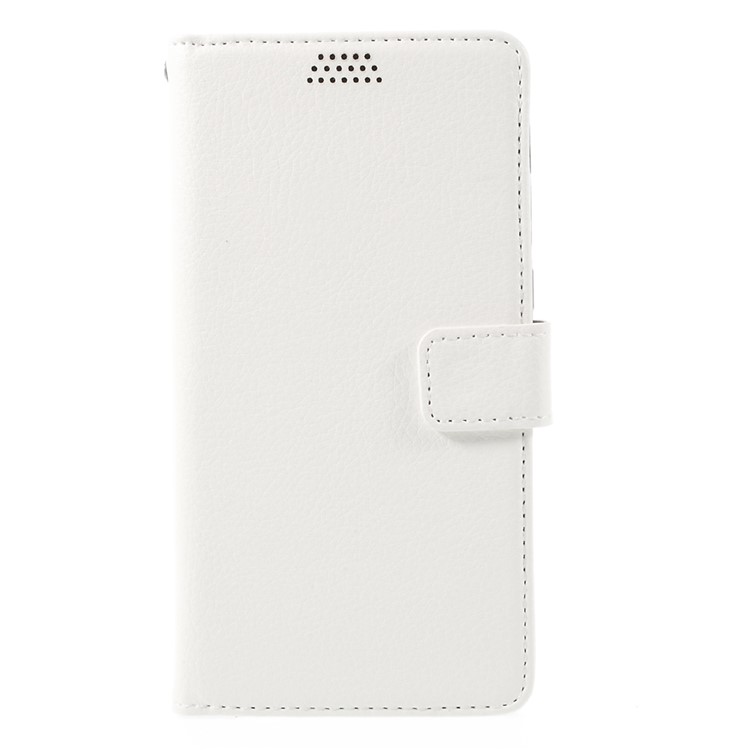 Litchi Leather Magnetic Wallet Cover for Samsung Galaxy S7 edge - White-3