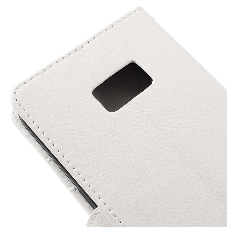 Litchi Leather Magnetic Wallet Cover for Samsung Galaxy S7 edge - White-8