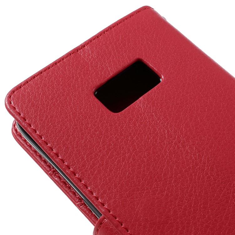 Litchi Leather Wallet Flip Case for Samsung Galaxy S7 edge - Red-9
