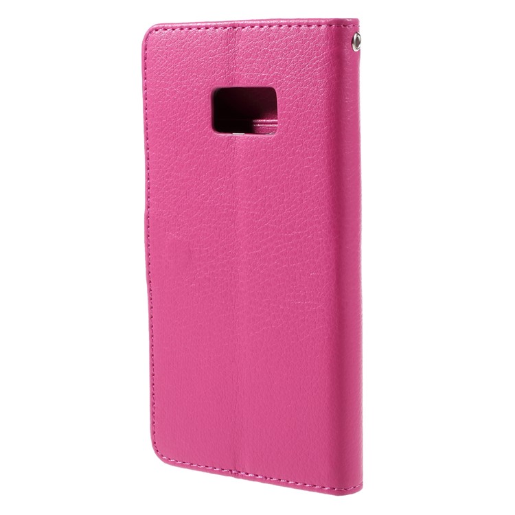 Litchi Leather Stand Case for Samsung Galaxy S7 edge - Rose-2