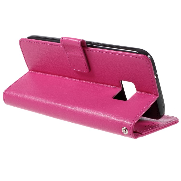 Litchi Leather Stand Case for Samsung Galaxy S7 edge - Rose-5