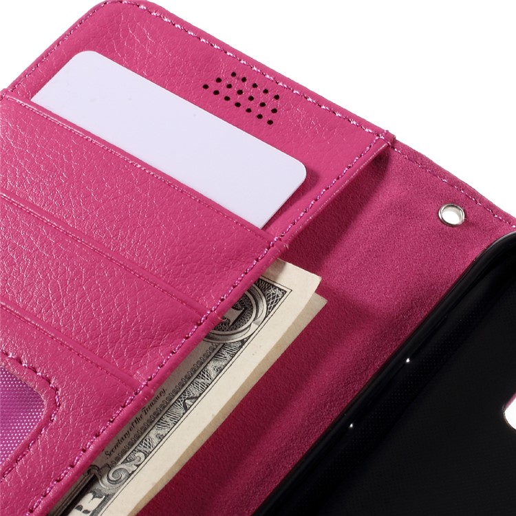 Litchi Leather Stand Case for Samsung Galaxy S7 edge - Rose-9