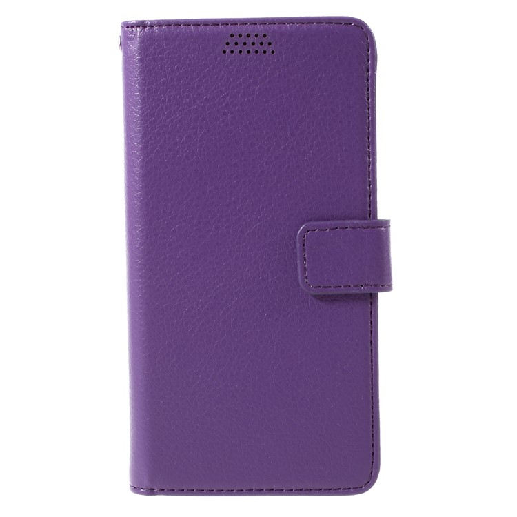 Litchi Leather Wallet Shell Case for Samsung Galaxy S7 edge - Purple-3