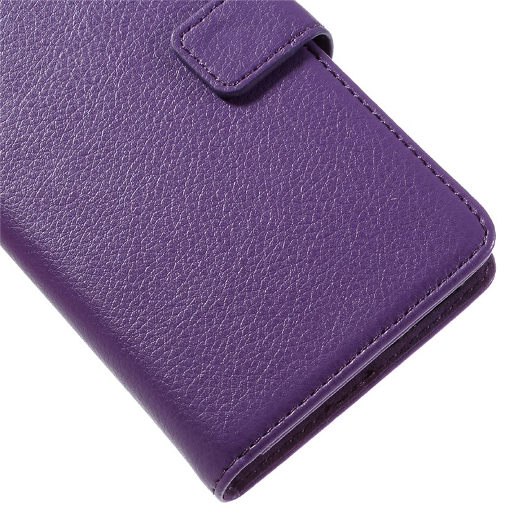 Litchi Leather Wallet Shell Case for Samsung Galaxy S7 edge - Purple-8