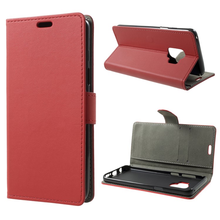 Flip PU Leather Stand Wallet Protective Case for Samsung Galaxy S9 G960 - Red-1