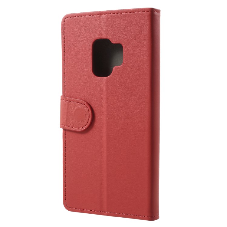 Flip PU Leather Stand Wallet Protective Case for Samsung Galaxy S9 G960 - Red-2