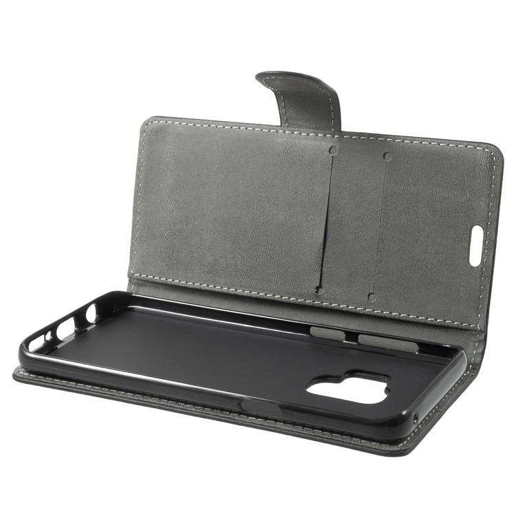 Flip PU Leather Stand Wallet Protective Cover for Samsung Galaxy S9 G960 - Black-7
