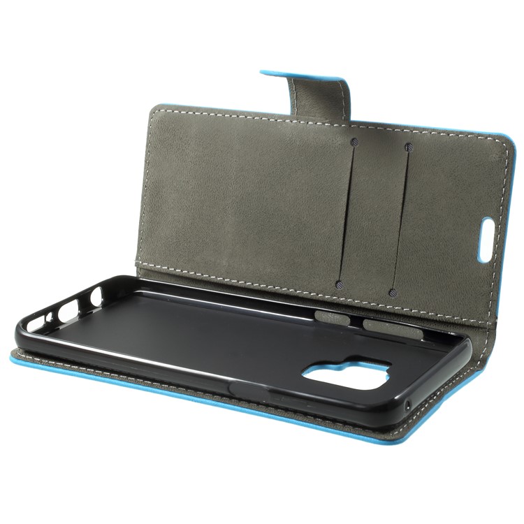 Flip PU Leather Stand Wallet Mobile Cover for Samsung Galaxy S9 G960 - Blue-5
