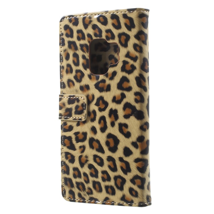 Leopard Pattern Magnetic Leather Wallet Phone Case for Samsung Galaxy S9 G960-2