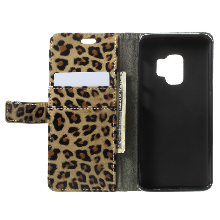 Leopard Pattern Magnetic Leather Wallet Phone Case for Samsung Galaxy S9 G960-5