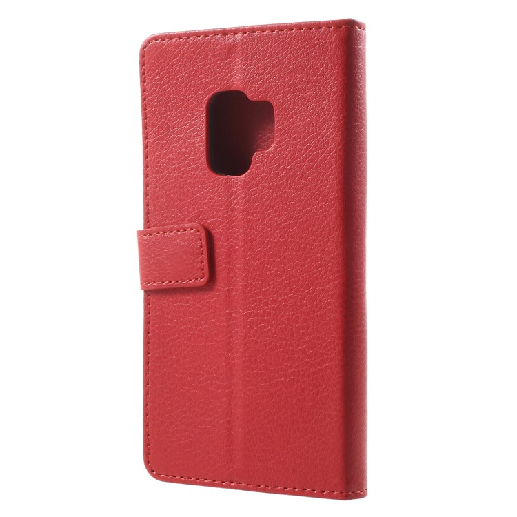 Litchi Texture Wallet PU Leather Case for Samsung Galaxy S9 G960 - Red-2
