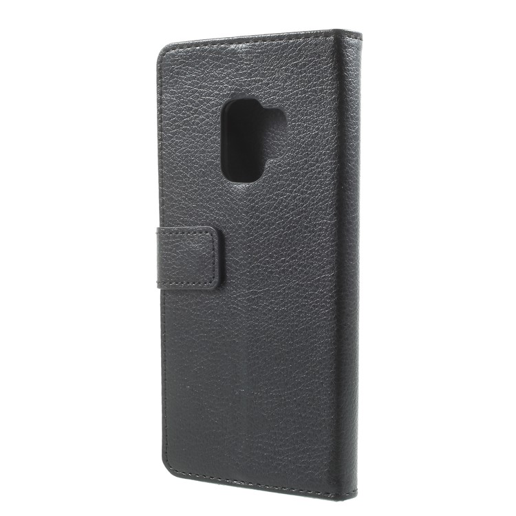 Litchi Texture Wallet PU Leather Cover for Samsung Galaxy S9 G960 - Black-2