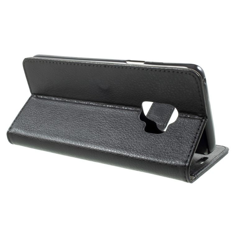 Litchi Texture Wallet PU Leather Cover for Samsung Galaxy S9 G960 - Black-4