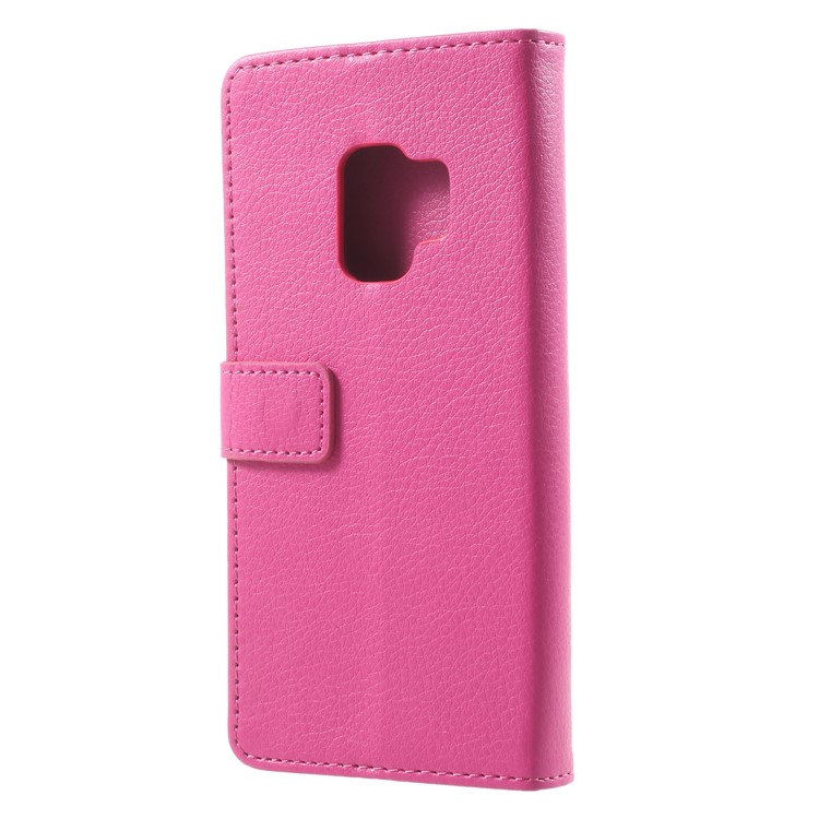 Litchi Texture Wallet PU Leather Casing for Samsung Galaxy S9 G960 - Rose-2