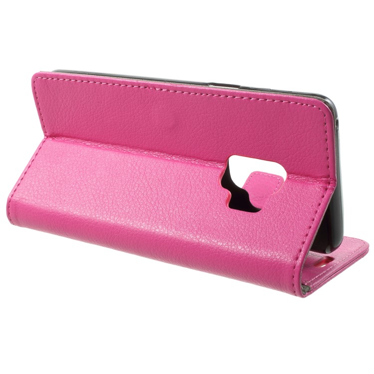 Litchi Texture Wallet PU Leather Casing for Samsung Galaxy S9 G960 - Rose-4