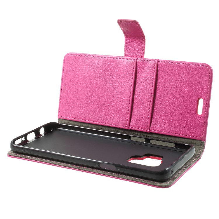 Litchi Texture Wallet PU Leather Casing for Samsung Galaxy S9 G960 - Rose-5