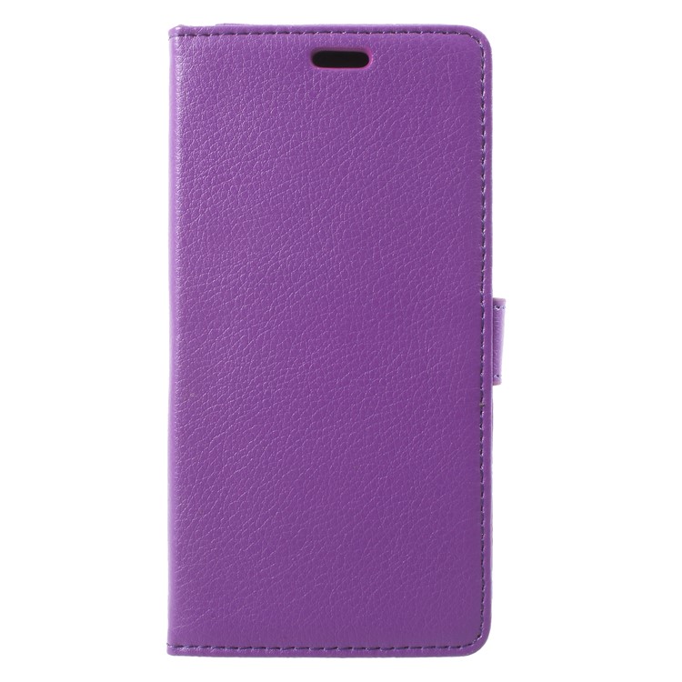 Litchi Texture Wallet PU Leather Casing Cover for Samsung Galaxy S9 G960 - Purple-1