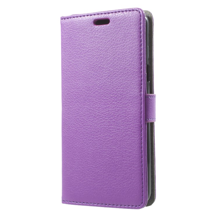 Litchi Texture Wallet PU Leather Casing Cover for Samsung Galaxy S9 G960 - Purple-3