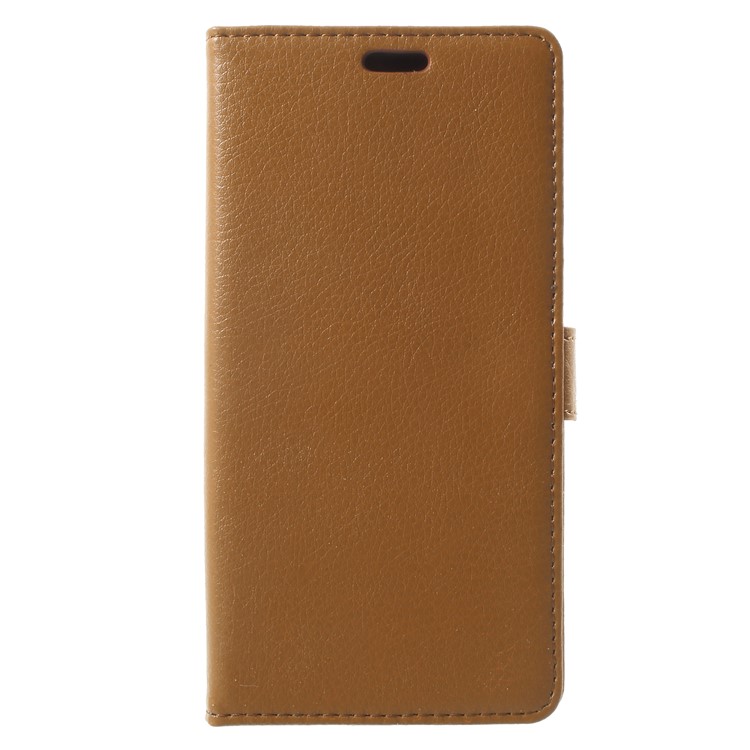 Litchi Texture Wallet PU Leather Shell for Samsung Galaxy S9 G960 - Brown-1