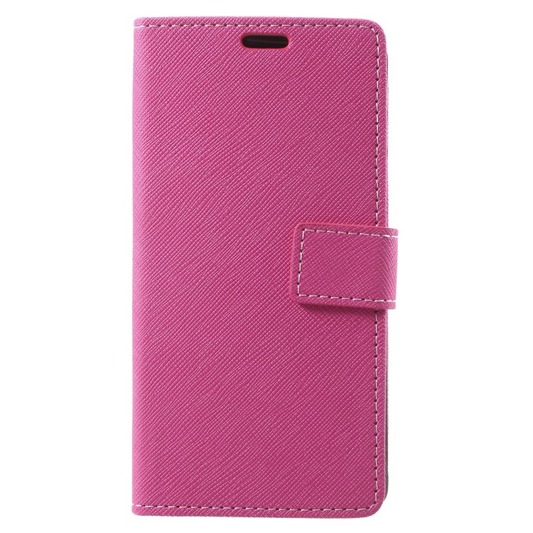 Cross Texture Phone Leather Stand Cover for Samsung Galaxy S9 G960 - Rose-1