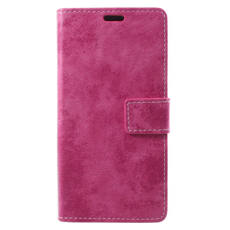 Vintage Matte Leather Wallet Stand Phone Case for Samsung Galaxy S9 G960 - Rose-3