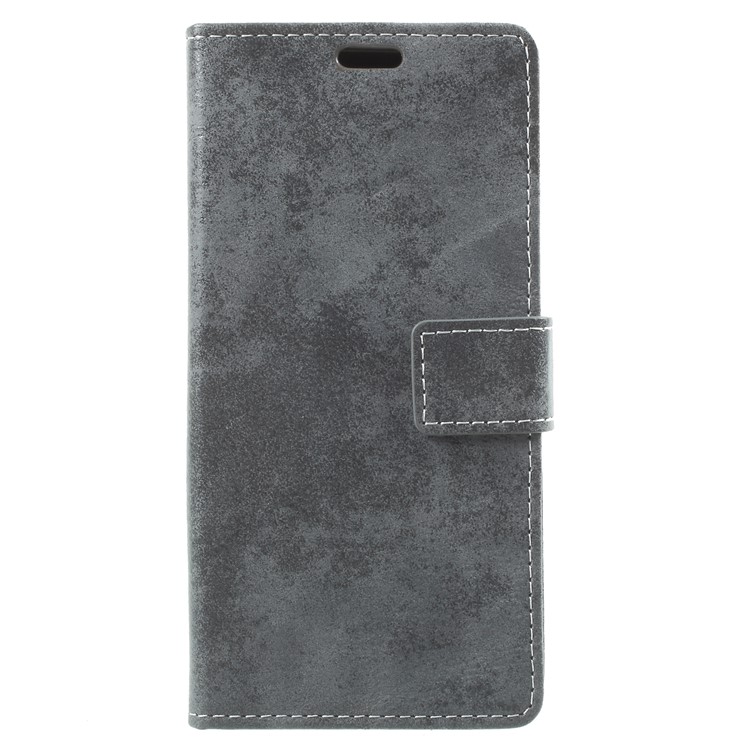 Vintage Matte Leather Wallet Stand Phone Cover for Samsung Galaxy S9 G960 - Black-1