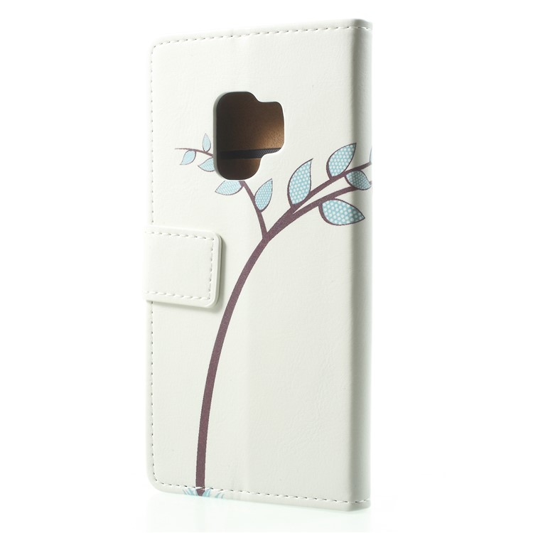 Patterned PU Leather Folio Wallet Stand Phone Casing for Samsung Galaxy S9 G960 - Owls-2