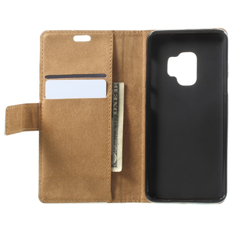 Patterned PU Leather Folio Wallet Stand Phone Casing for Samsung Galaxy S9 G960 - Owls-5