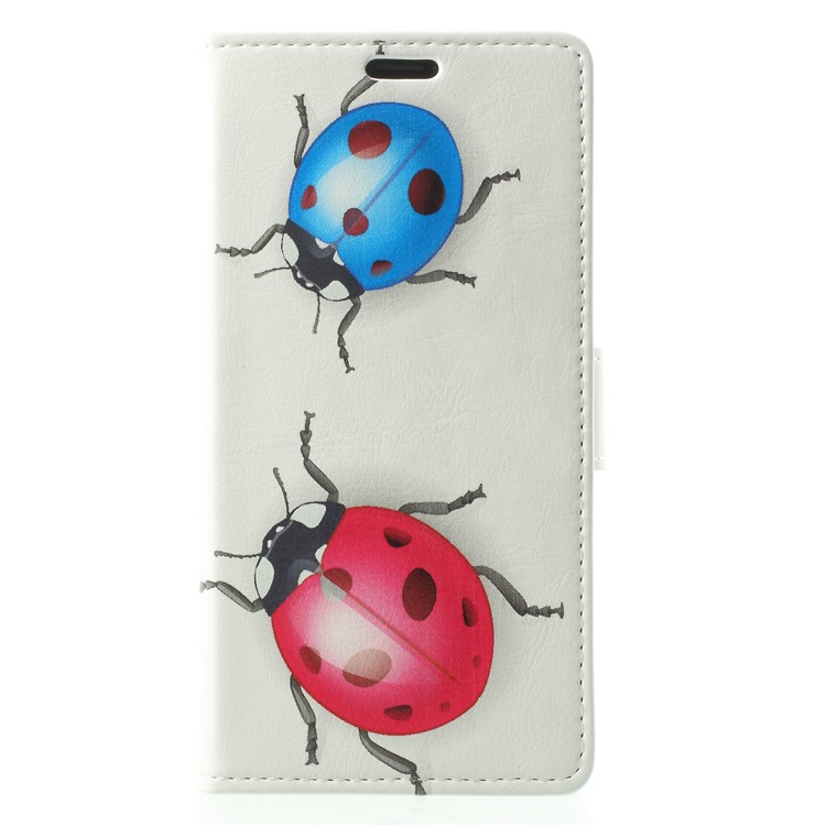 Patterned PU Leather Folio Wallet Stand Phone Case for Samsung Galaxy S9 G960 - Ladybird-1
