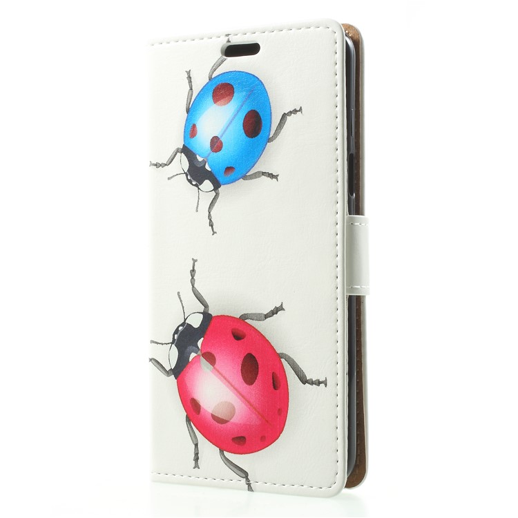 Patterned PU Leather Folio Wallet Stand Phone Case for Samsung Galaxy S9 G960 - Ladybird-3